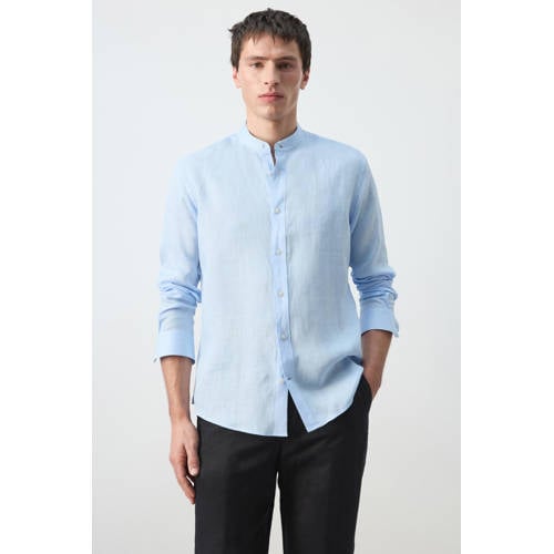 Mango Man regular casual overhemd lichtblauw afbeelding