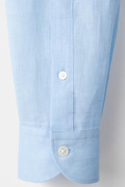 thumbnail: Mango Man regular casual overhemd met linnen lichtblauw