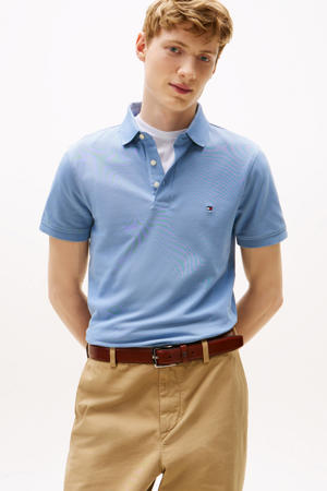 slim polo blauw