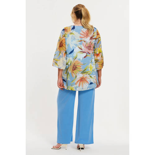 YOEK wide leg regular waist broek blauw afbeelding