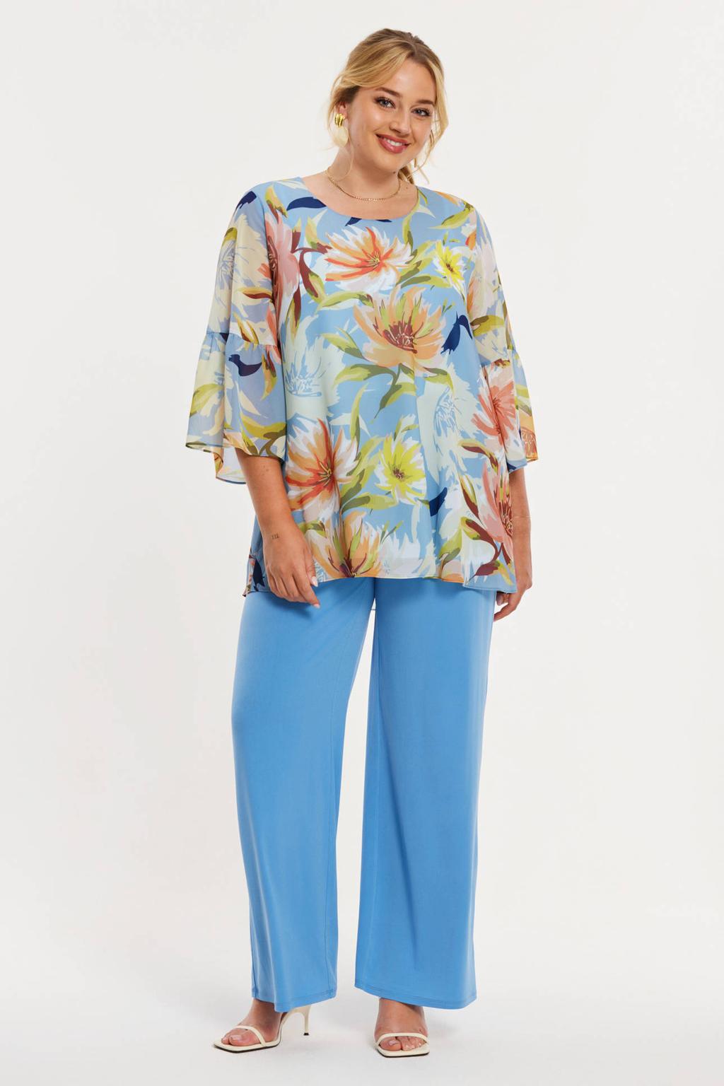 YOEK gebloemde tuniek multi