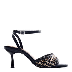 Kajiado leren sandalettes zwart/beige