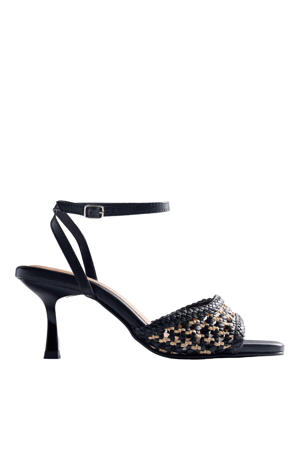 Kajiado leren sandalettes zwart/beige