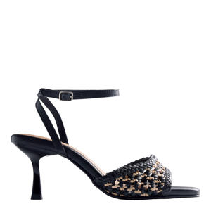 Kajiado leren sandalettes zwart/beige