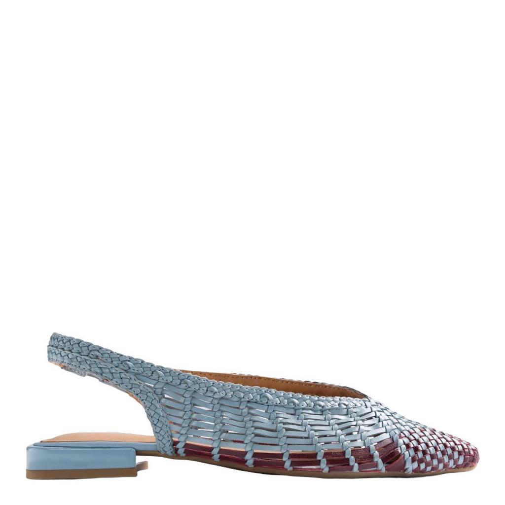 Blauwe dames Gioseppo Magarini leren slingback loafers