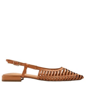 Jericho leren slingback loafers cognac