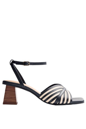 Thornton leren sandalettes zwart/beige