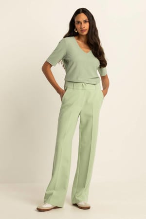 wide leg high waist pantalon