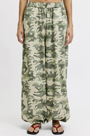 baggy regular waist camouflage casual broek groen