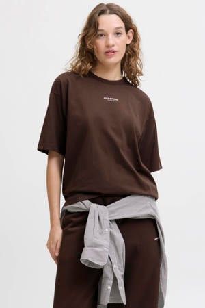 T-shirt met tekst - bruin