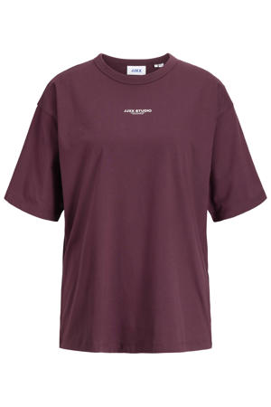 T-shirt met tekst - donkerrood