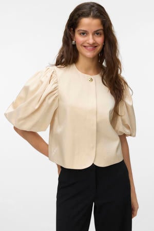 cropped blazer crème