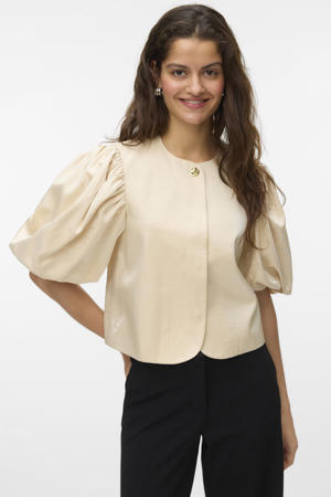 cropped blazer crème