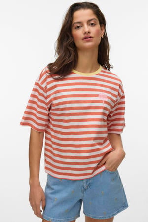 gestreept T-shirt oranje