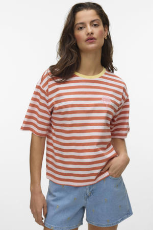 gestreept T-shirt oranje