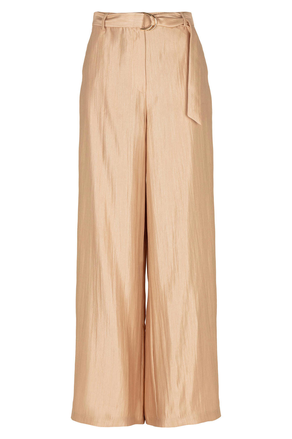 Gouden dames Freebird wide leg high waist broek met elastische inzet en effen