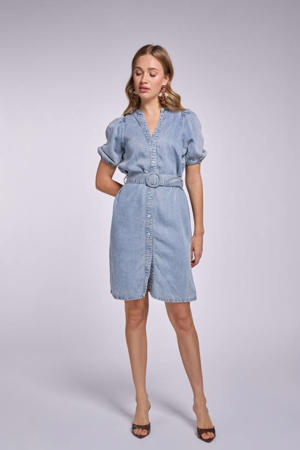 korte jurk light blue denim