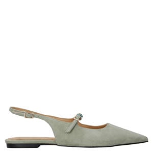 slingback suède loafers grijsgroen