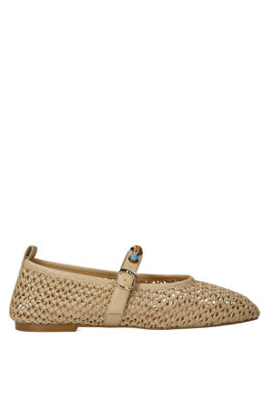 ballerina's met sierstenen beige