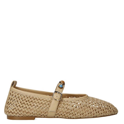 Inuovo ballerina’s met sierstenen beige
