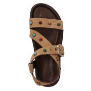 thumbnail: Inuovo suède sandalen met sierstenen en studs beige