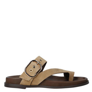 suède slippers beige