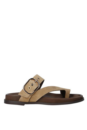 suède slippers beige