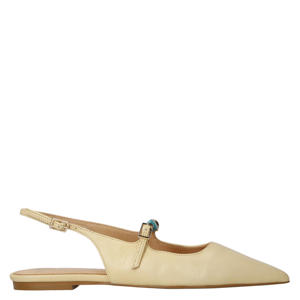 leren slingback loafers lichtgeel