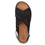 thumbnail: Inuovo leren sandalen met plateauzool en gevlochten zwart