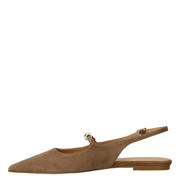 thumbnail: Inuovo suède slingback loafers met kraaltjes bruin