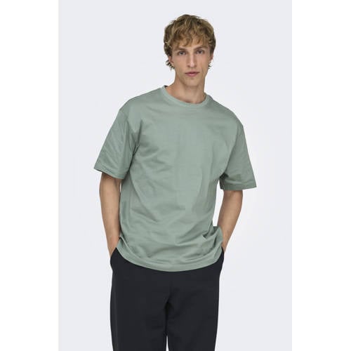 ONLY & SONS regular T-shirt groen afbeelding