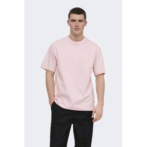 ONLY & SONS regular T-shirt lichtroze afbeelding