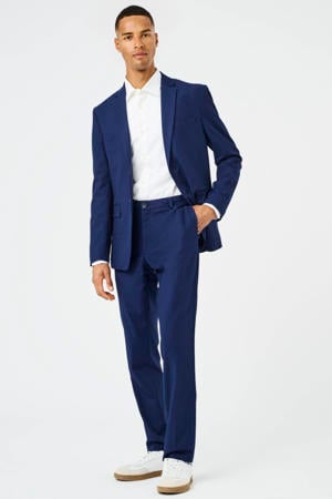 colbert met wol donkerblauw