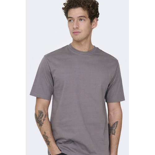 ONLY & SONS regular T-shirt paars afbeelding