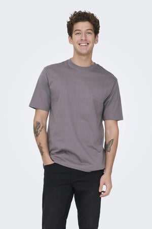 relaxed T-shirt donkerpaars