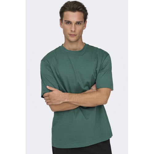 ONLY & SONS regular T-shirt groen afbeelding