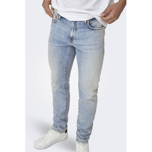 ONLY & SONS ONSLOOM slim fit jeans Light Blue Bleached Denim afbeelding