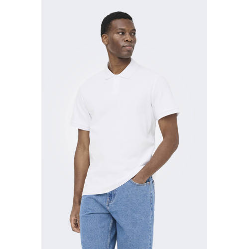 ONLY & SONS regular polo wit afbeelding