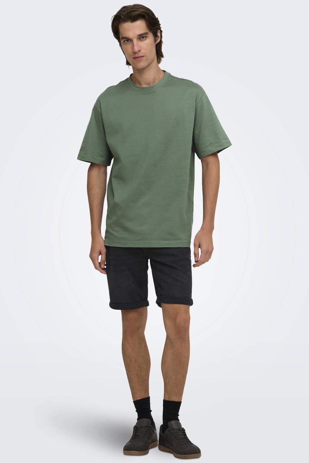 ONLY & SONS relaxed T-shirt groen