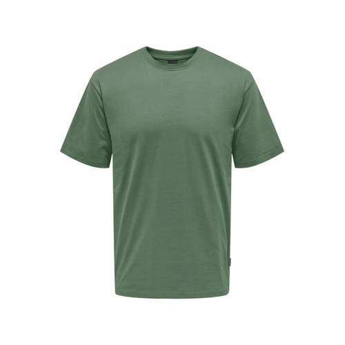 ONLY & SONS regular T-shirt groen afbeelding