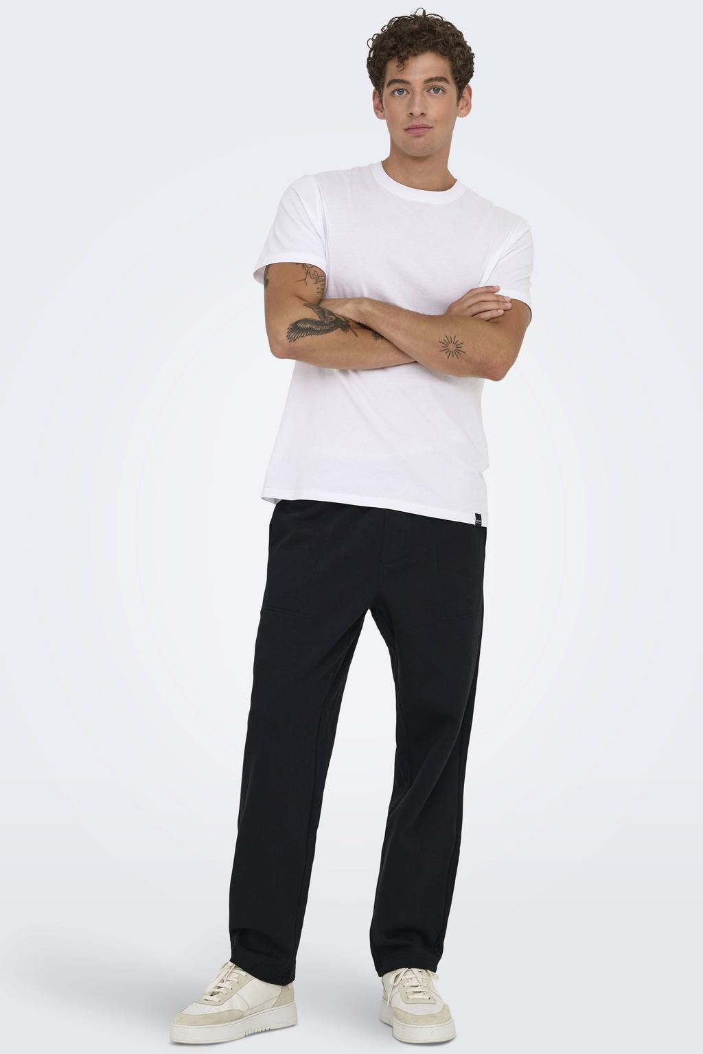 ONLY & SONS ONSCONNOR straight joggingbroek zwart
