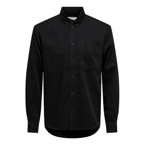 ONLY & SONS regular casual overhemd black denim afbeelding