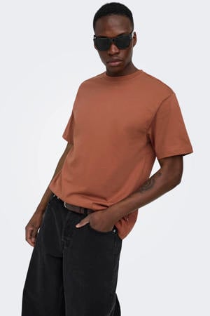relaxed T-shirt roodbruin
