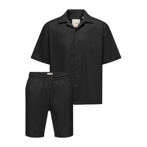ONLY & SONS regular casual overhemd en short zwart afbeelding
