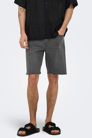ONSWEFT regular denim short medium grey denim