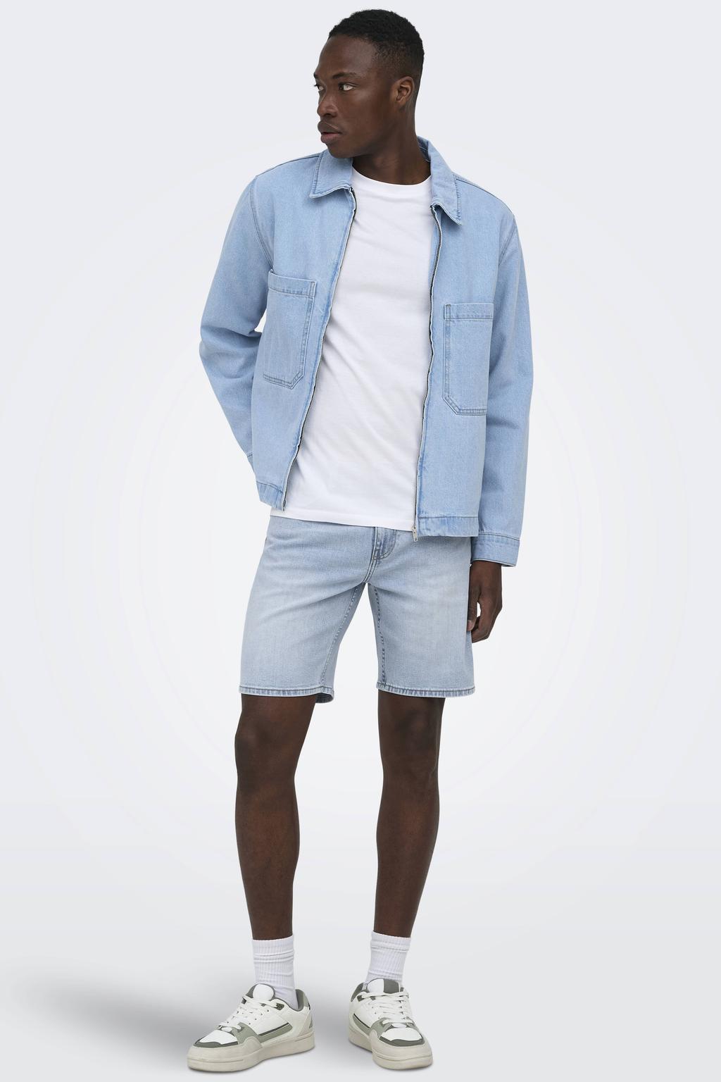 ONLY & SONS ONSWEFT regular denim short light blue denim