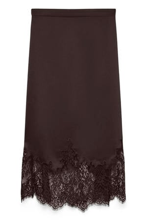 midi rok donkerbruin