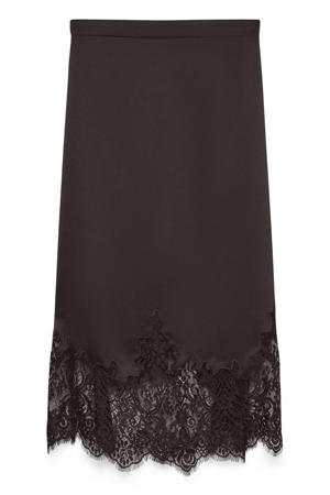 midi rok donkerbruin