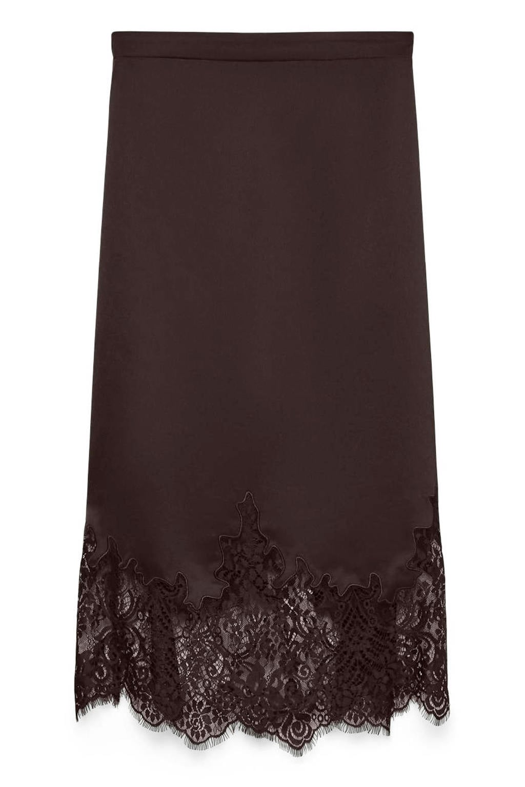VERO MODA midi rok donkerbruin
