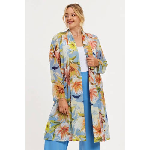 YOEK gebloemde kimono multi afbeelding